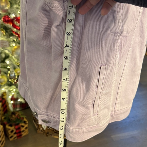 Lavender Crop Gap Denim Jacket L - Picture 10 of 10